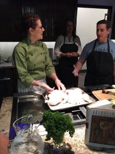 Chef Sandra teaching a class