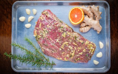 Ginger, Garlic, Orange and Rosemary Flank Steak