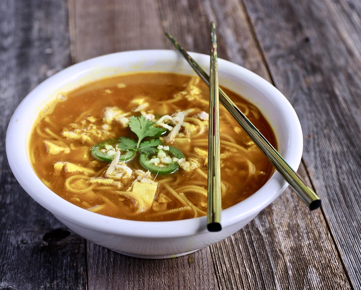 Spicy Ramen-Style Chicken Soup | Life At The Table