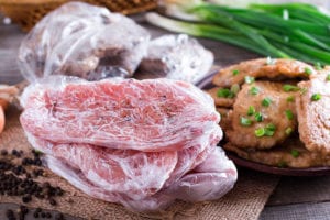 Your Freezer Is Your New Best Friend Forever | Frozen pork neck chops meat and pork schnitzel in a plate