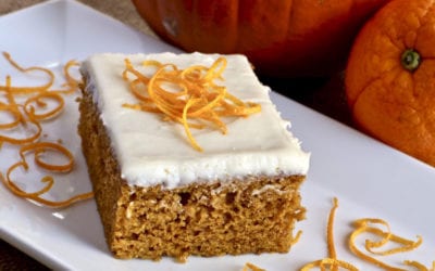 Pumpkin Cake with Orange Cream Cheese Icing