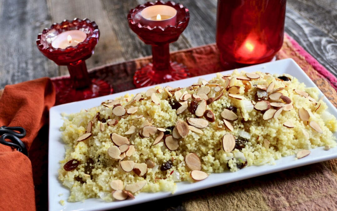 Saffron Couscous with Golden Raisins and Toasted Almonds