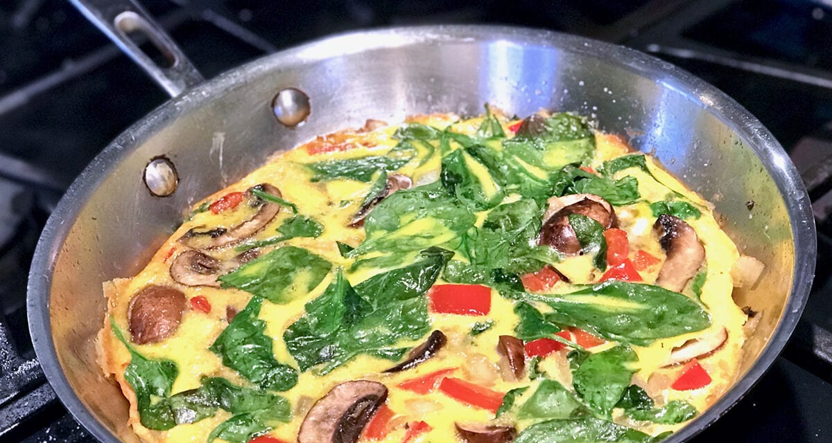 Life At The Table: The Humble and Fabulous Frittata. Frittata on frying pan