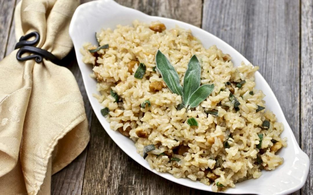 Brown Rice With Sage and Walnuts
