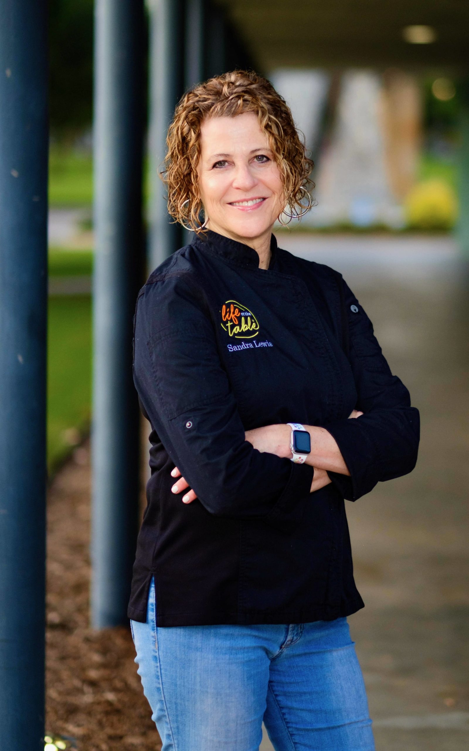 Chef Sandra Lewis in her chef jacket Life At The Table