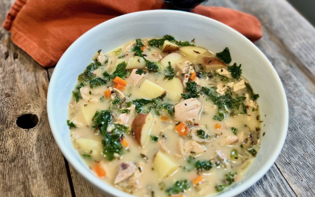 Turkey Soup with Kale, Potatoes, and Wild Rice