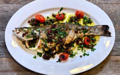 Grilled Branzino with Mediterranean Gremolata