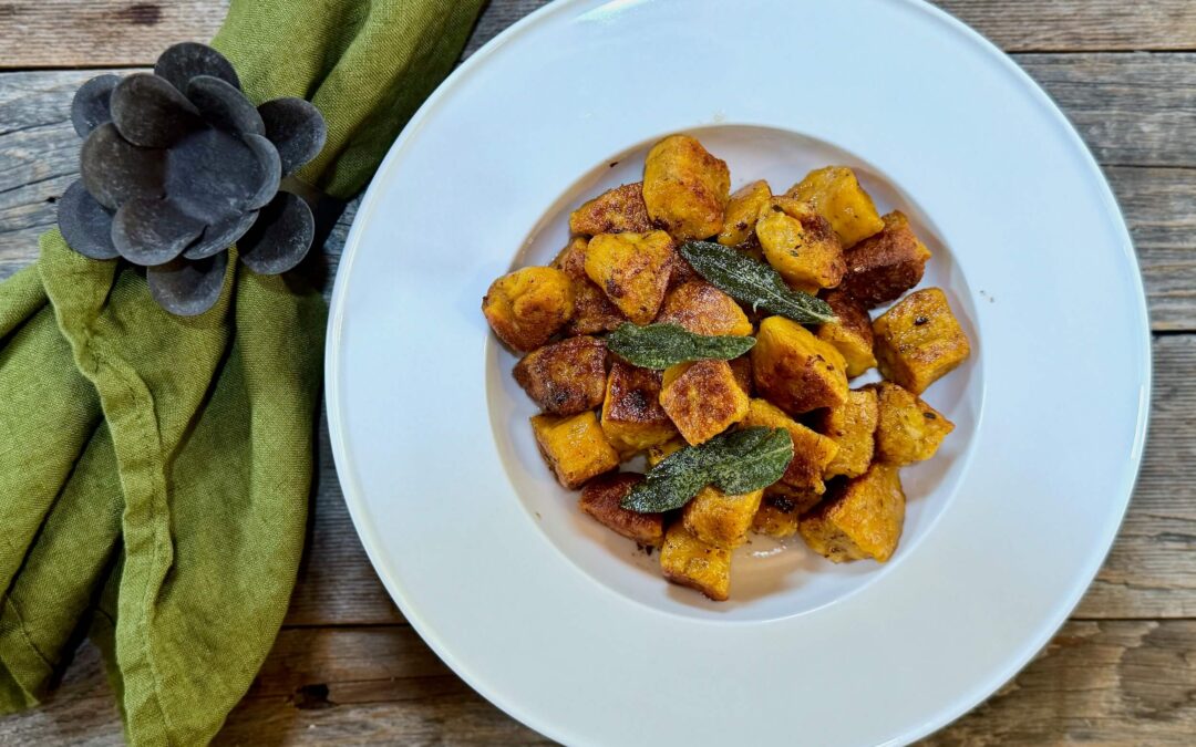 Pumpkin Gnocchi with Brown Butter, Sage, and Garlic Sauce