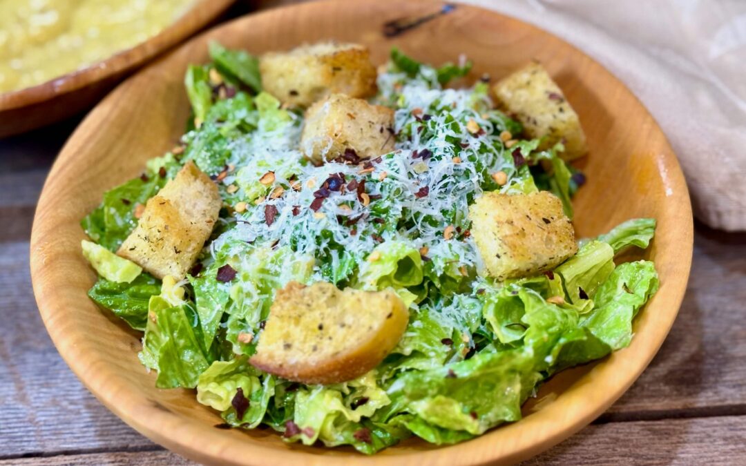 Classic Caesar Salad with Homemade Caesar Dressing